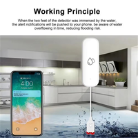 AAA87 Tuya WiFi Water Sensor Leakage Alarm Flood Leak Detector Smart Home Remote Control Smart Home Security Protection