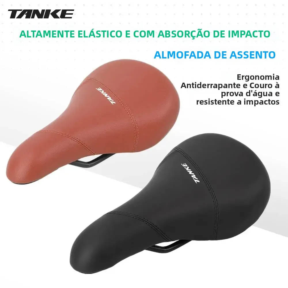 Selim de Bicicleta TANKE MTB para Homens e Mulheres, Selim de Bicicleta de Estrada com Amortecimento, Confortável, Grande, Seguro e Respirável 【OFERTA IMPERDÍVEL】