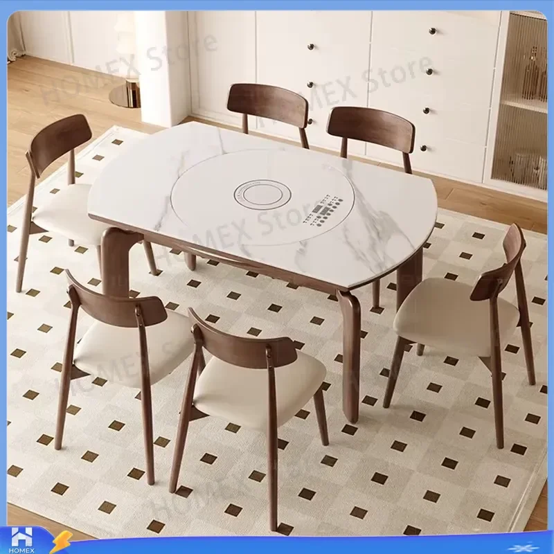 Extendable Folding Dining Table Legs Wood Round Extension Mechanism Multifunctional Home Furniture Space Saving Kitchen Desk