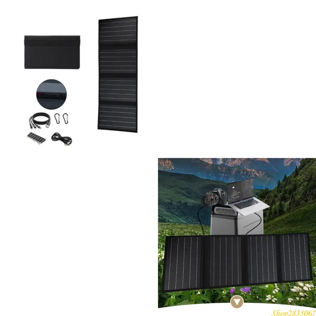 

40W Folding Solar Panel Portable Power Supply Outdoor Solar Cell Plate For Camping Emergencies Charging 831F