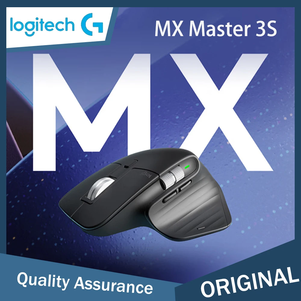 Беспроводная Bluetooth-мышь Logitech MX Master 3S, эргономичная офисная бесшумная мышь высокого класса с беспроводным приемником, настраиваемая короткая мышь