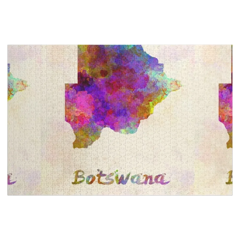 

botswana watercolor map Jigsaw Puzzle Personalized Gifts Wood Photo Personalized Christmas Toys Puzzle