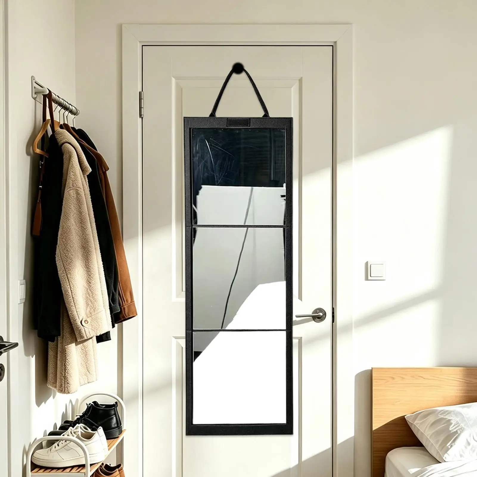 Full Length Mirror Hangable Foldable Shatterproof 108x28cm Acrylic Wall for Door Desktop Travel Camping Dorm Dance Studio