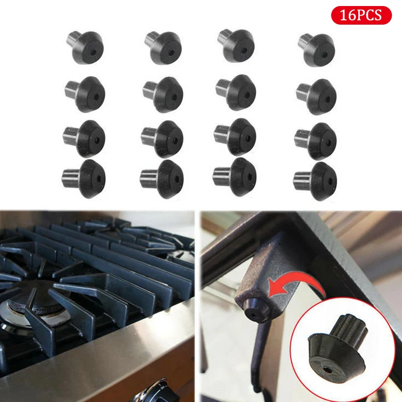 16PCS Gas Range Burner Grate Foot Compatible Burner Foot Rubber Feet for Gas Stove Replacement Parts