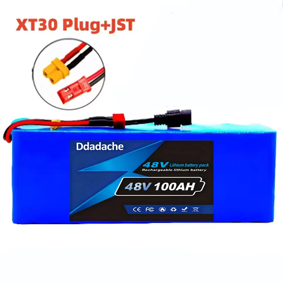 48V 100Ah Lithium-ion 13S3P Batterijpakket 100000mAh met 250W 350W 500W 750W 1000W BMS voor 54.6V E-bike Elektrische Fiets Scooter