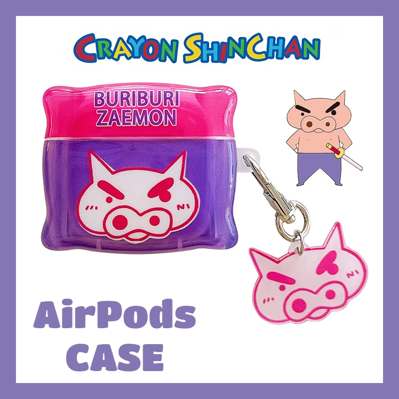 ل AirPods Pro 2nd Case Buriburizaemon أنيمي غطاء سيليكون ناعم ل AirPods 4 3 2 فتاة المفاتيح سماعة صندوق شحن قلادة