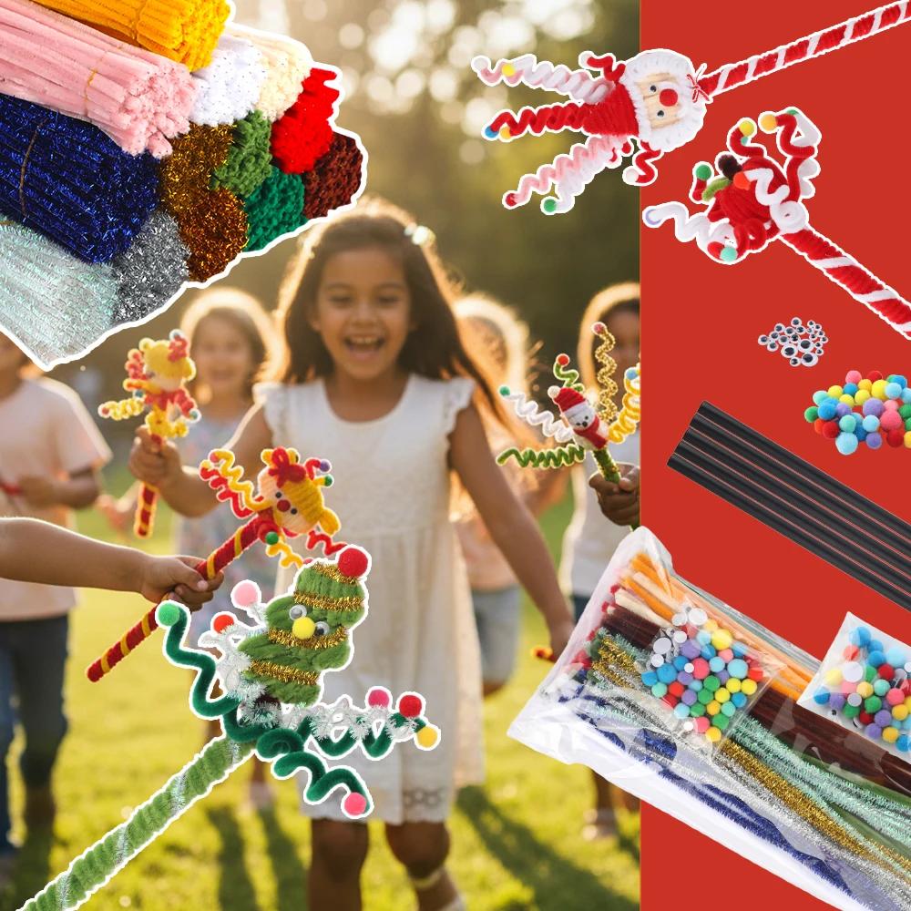 150pcs colors Pipe Cleaners Set, For making magic wands, cat teasers, DIY craft kits Flexible Pipe