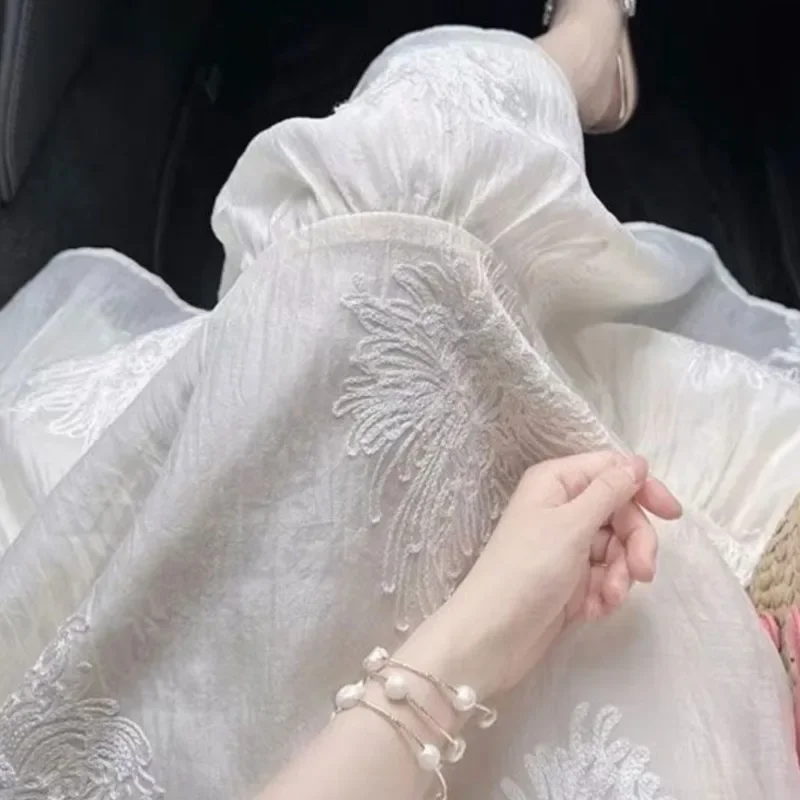 Frauen Elegante Prom Kleider Süße Stickerei Mesh Spitze Abend Party Geburtstag Kleid Sommer Kleidung für Frauen Sommer Vestido