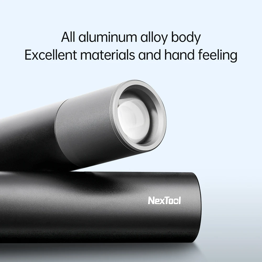 NexTool-linterna LED de alta calidad para el hogar, Luz Portátil de 12cm, 125g, con dos modos de conmutación, 1200mAh