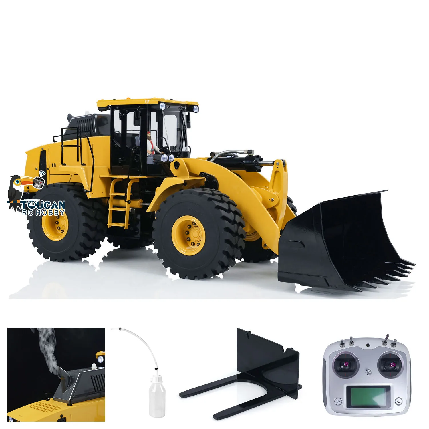 In Stock Upgraded XDRC WA470 1/14 RC Hydraulic Loader Metal Radio Control Construction Vehicle Smoking Sounds Lights RC Toy