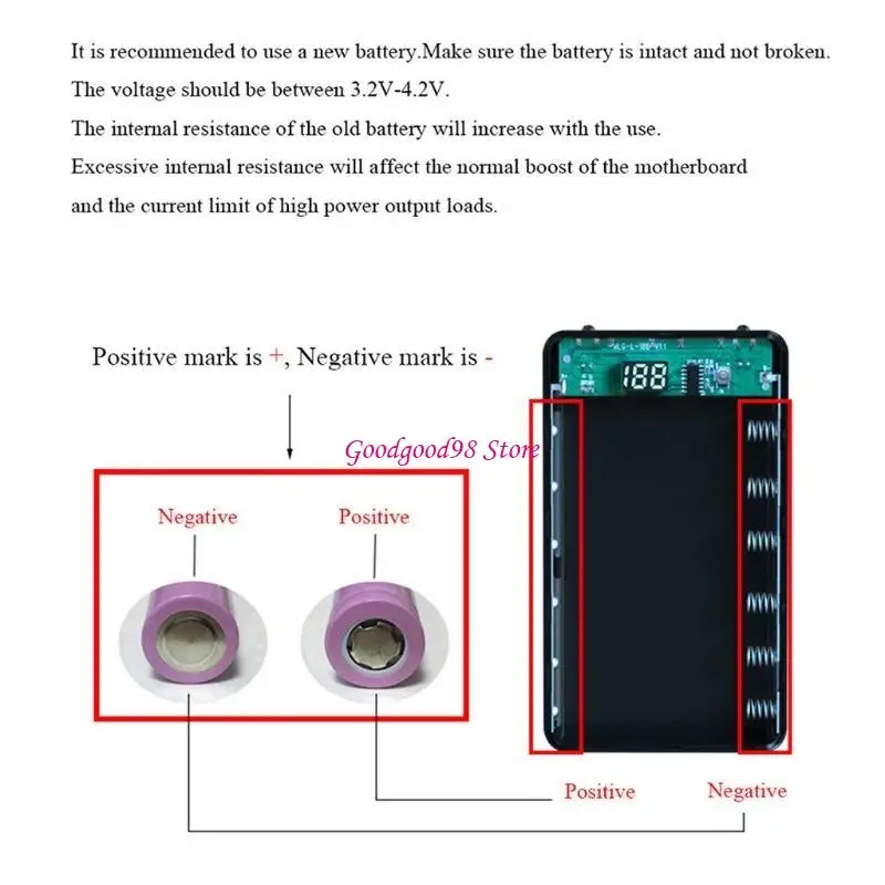 

6x18650 для Case ЖК -дисплея Дисплей Мобильный телефон DIY для Shell Cha