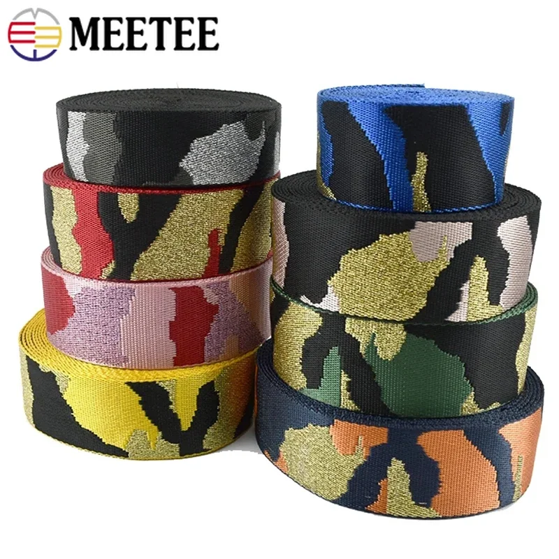 2Yards Meetee 38/50mm Nylon Webbing Polyester Jacquard Camouflage Decoration Ribbon Belt Backpack Strap Clothes Sewing Bias Band