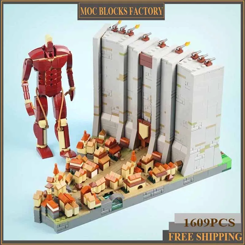 

Popular Anime Scenes Model Moc Building Bricks The Wall Giant Technology Modular Blocks Gifts Christmas Toys DIY Sets Assembly