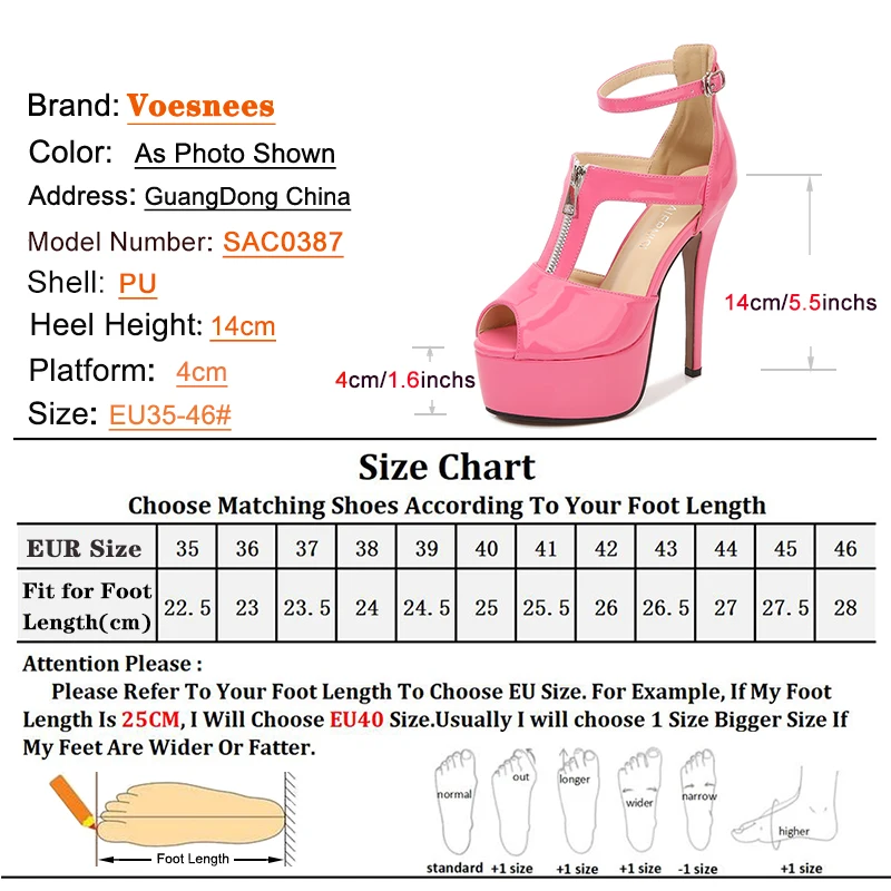 Sexy Peep Toe Women\'s Sandals Summer 14CM High Heels Comfortadle Platform Party And Weddings Elegant Ladies Shoes Big Size 46