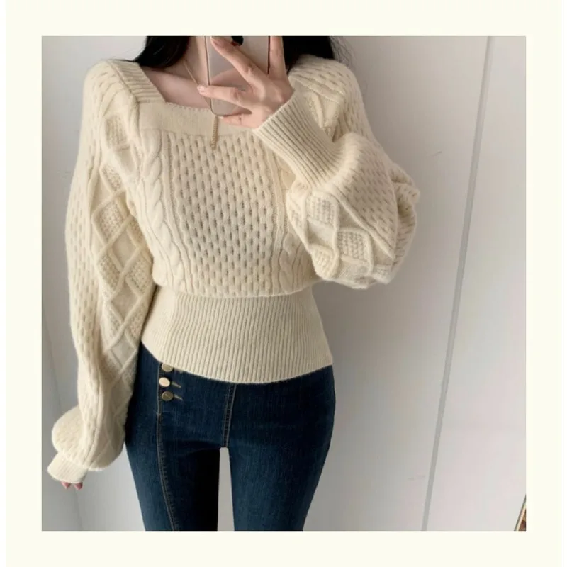 Method Minority Temperament Knitwear Female New Model for Spring and Autumn 2024 Look Slimmer Sweater Petite Top