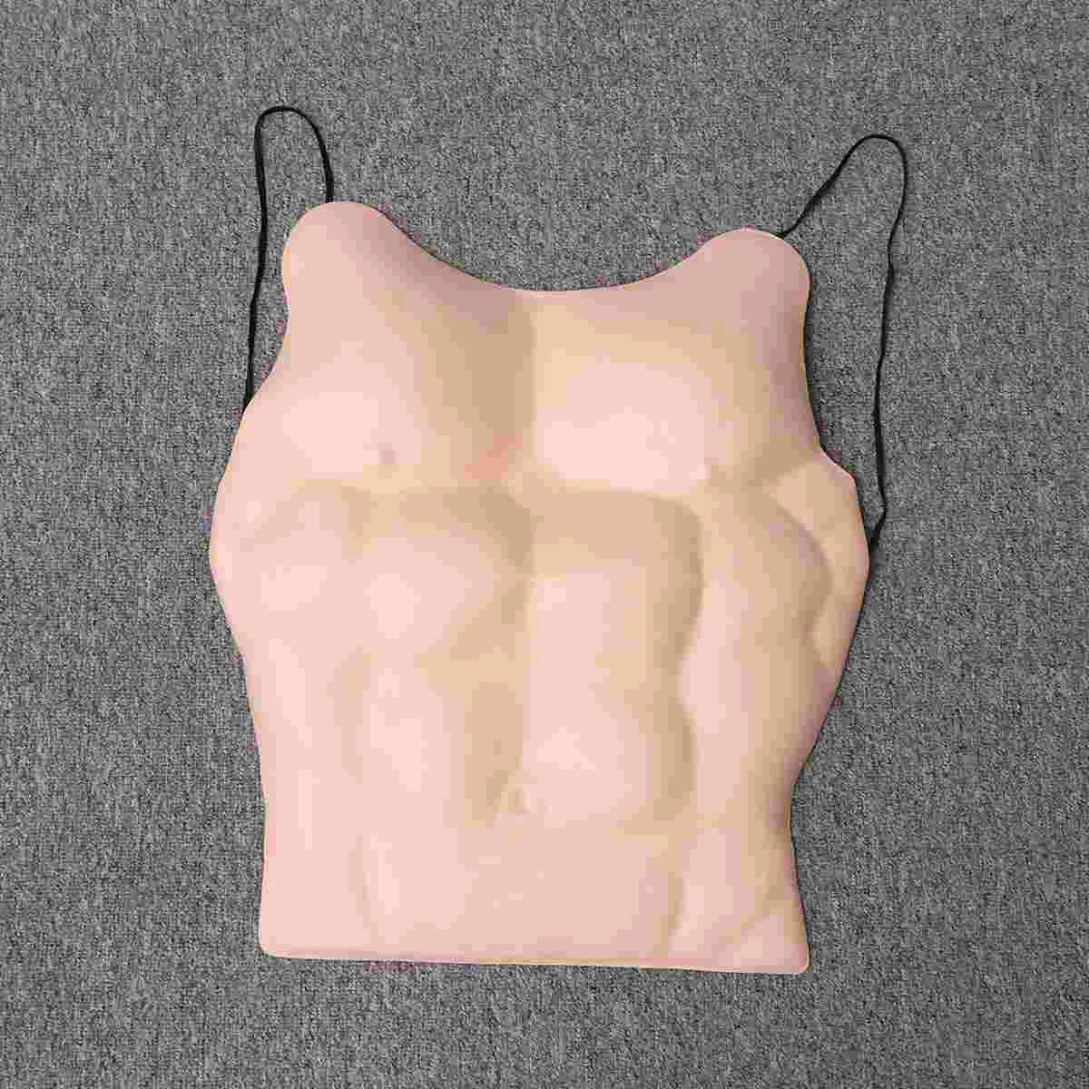 Costume da travestimento Costumi con seni per finta festa divertente di Halloween Petto Pectorale Muscle Man