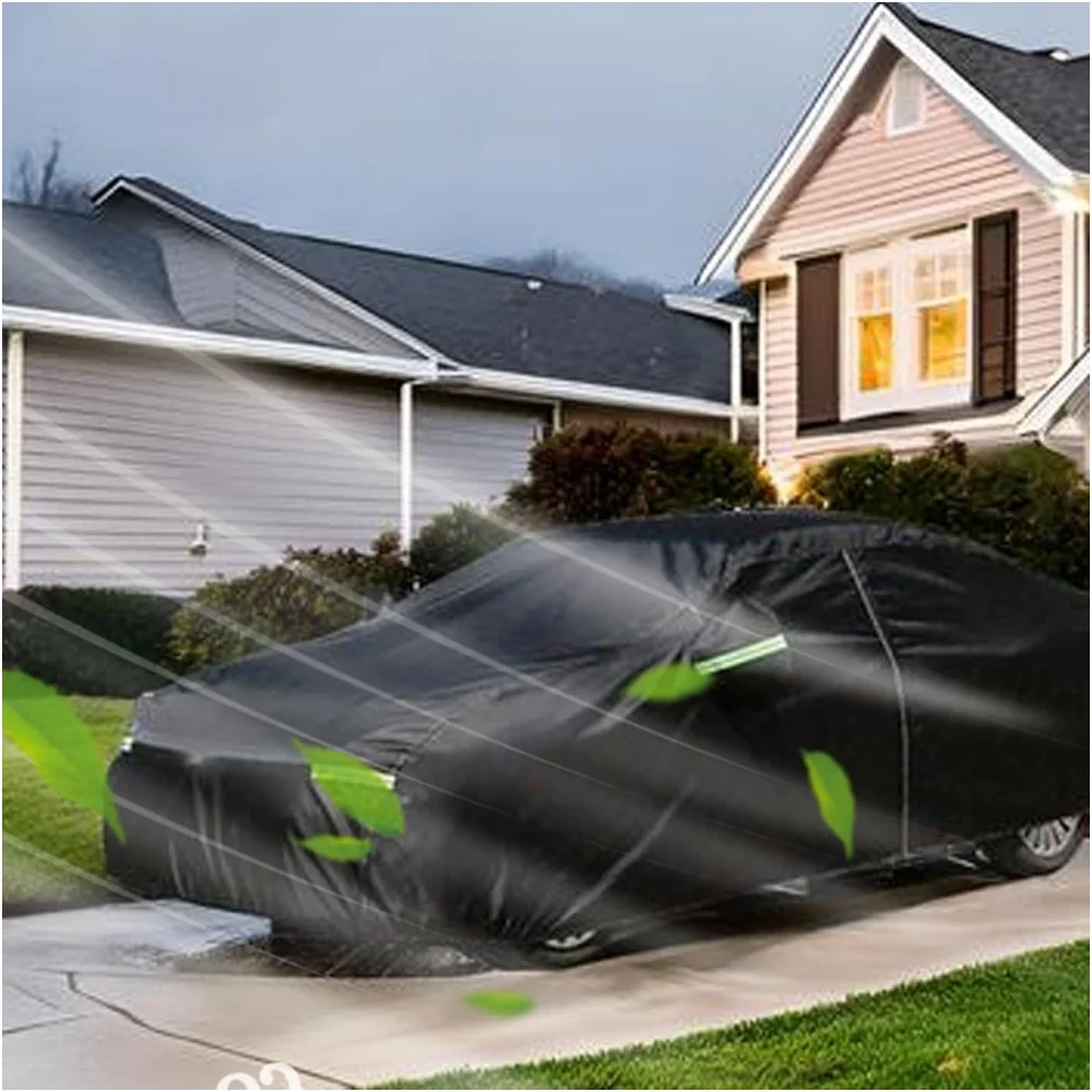 أغطية سيارة عالمية خارجية 190T خفيفة الوزن مقاومة للماء والأشعة فوق البنفسجية تناسب جميع الأحوال الجوية لسيارات الدفع الرباعي مع تخزين بسحاب