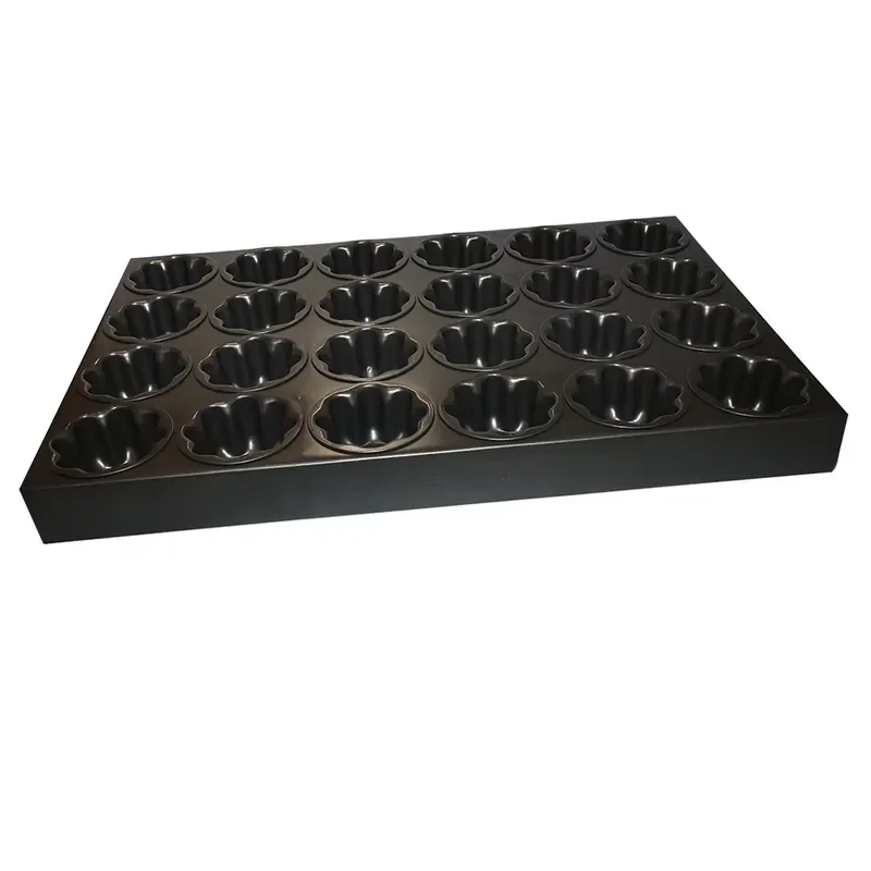 24-Hole environmentally friendly non-stick aluminum black cake pan baking pan rectangular 1.0mm thickness custom baking pan