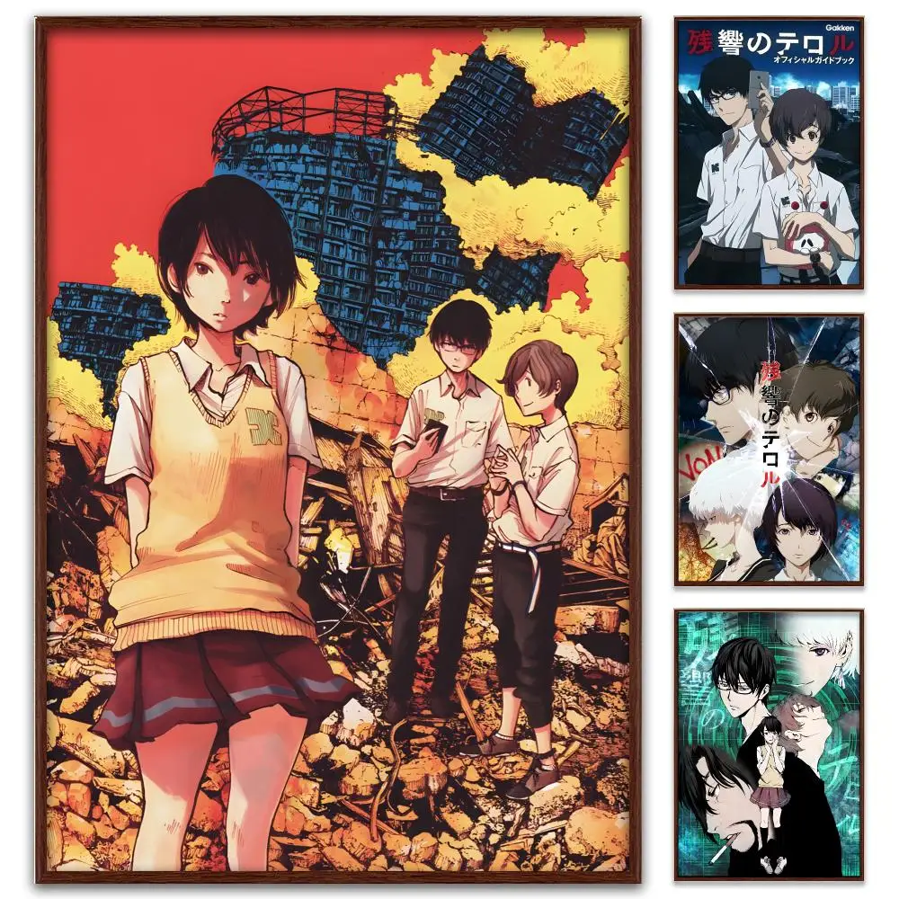 Terror in Resonance Anime Classic Poster Self-Adhesive PP Paper HD Wall Decal for Study Living Room Garage DIY Gift