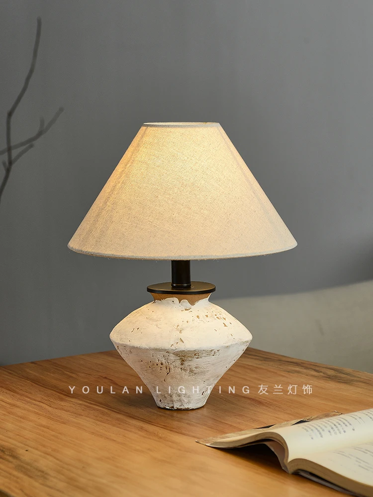 Wabi-**** مصباح الرياح الكريمي، غرفة الشاي طاولة الشاي طاولة القهوة طاولة الشاي وعاء الفخار الخشن زخرفة، زن الجدول الصيني القديم la #3