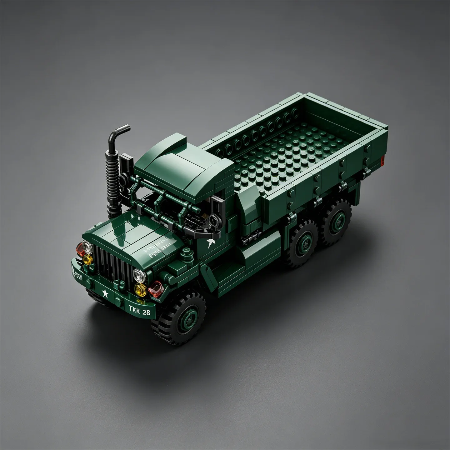 U.S. Army M35 Military Truck Building Block Set: M98 107mm Howitzer Model Mortar Towing Vehicle Toy