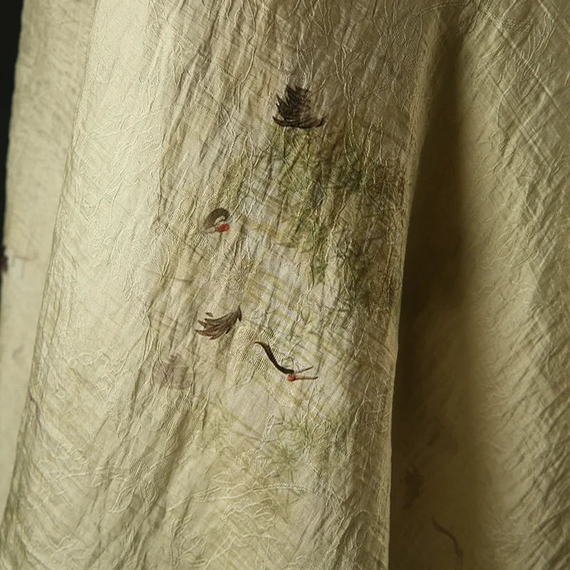 

Полупрозрачная жаккардовая ткань для шитья, летние тонкие брюки, платье Чонсам из полиэстера, акриловая ткань, ткань с журавлем, ткань y339