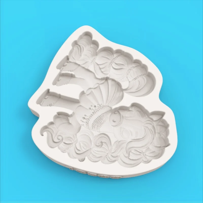 Gorgeous Prom Pony Mold, Detailed Hair and Dress Modeling, Silicone Mold for Chocolate Candy Fondant Making - view 4