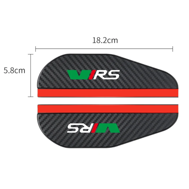 Visera de fibra de carbono para espejo retrovisor de coche, cubierta de lluvia, logotipo VRS para Skoda Octavia 2 A5 A7 MK3 MK2 Kodiaq Superb Fabia,