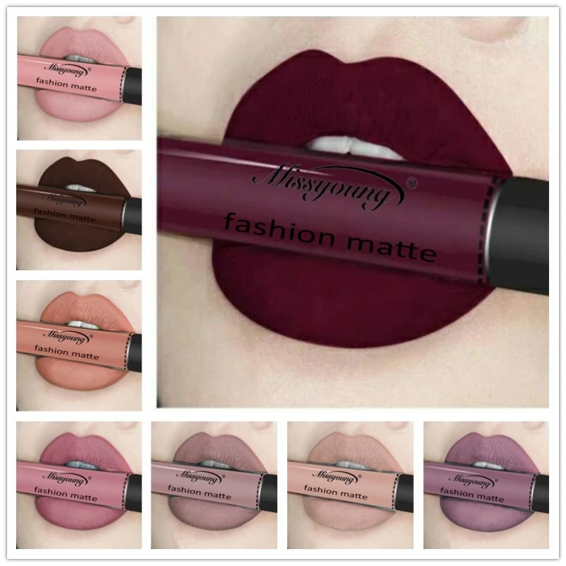 17 Color Sexy Black Matte Lipgloss Chocolate Liquid Lipstick Matte Long Lasting Waterproof Cosmetic Beauty Makeup Lip Glaze