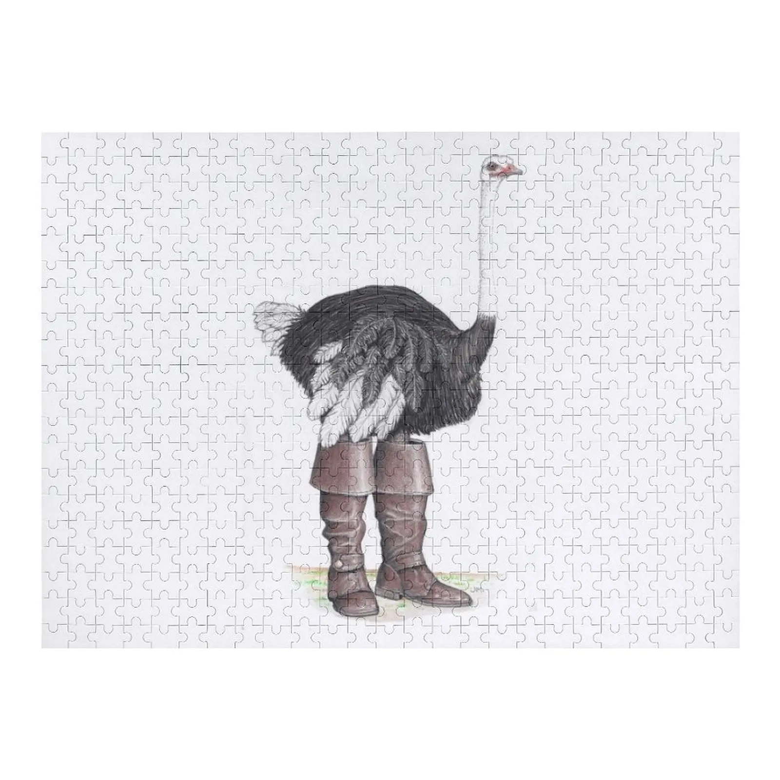 

Ostrich in Musketeer boots Jigsaw Puzzle Wood Animals Jigsaw For Kids Puzzle