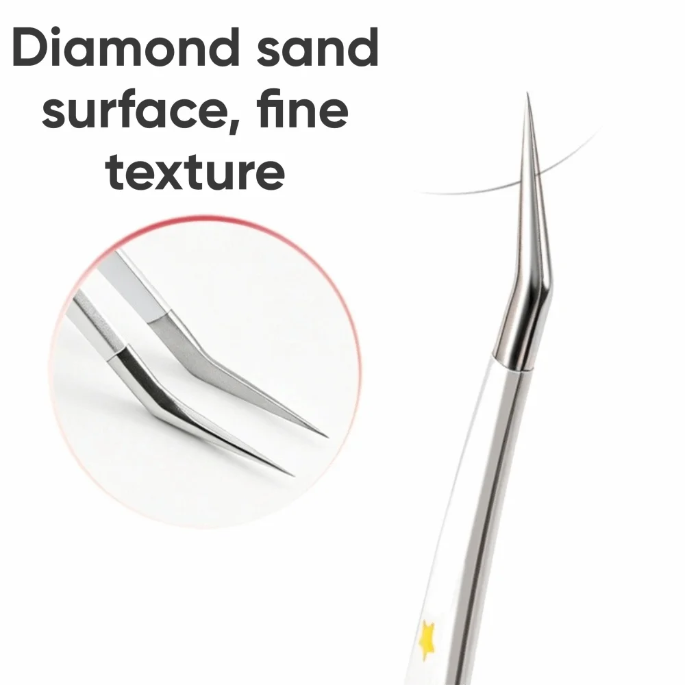 Stainless Steel Sticker Tweezers Curved Tip Heat Treated Craft Tweezers Cute Pattern Anti Slip Decorative Tweezers Scrapbooking