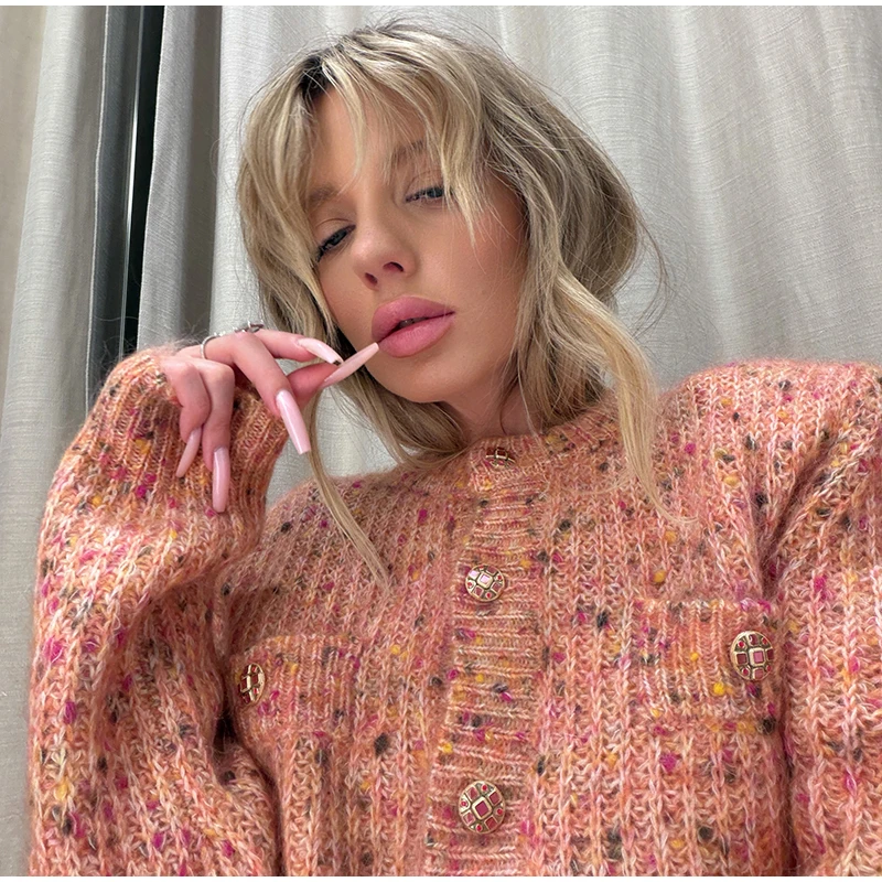 Solid Turtleneck Knit Short Pullover Women Chic Scarf Collar Full Sleeves Loose Warm Sweater 2026 Lady Daily Street Pullovers