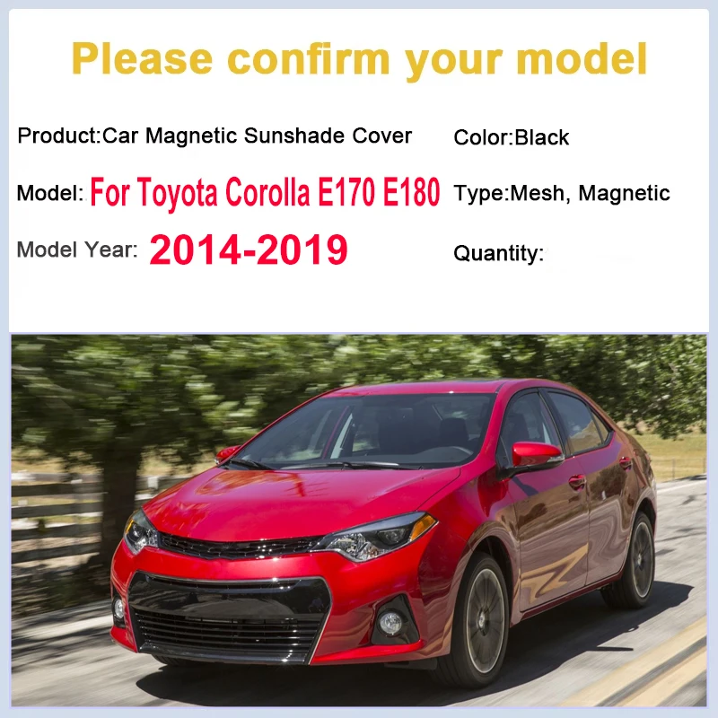 Mesh Sunshades For Toyota Corolla E170 E180 Accessories 2014-2019 Front Rear Windshield Visor Anti-direct Sun Visors Sunshade