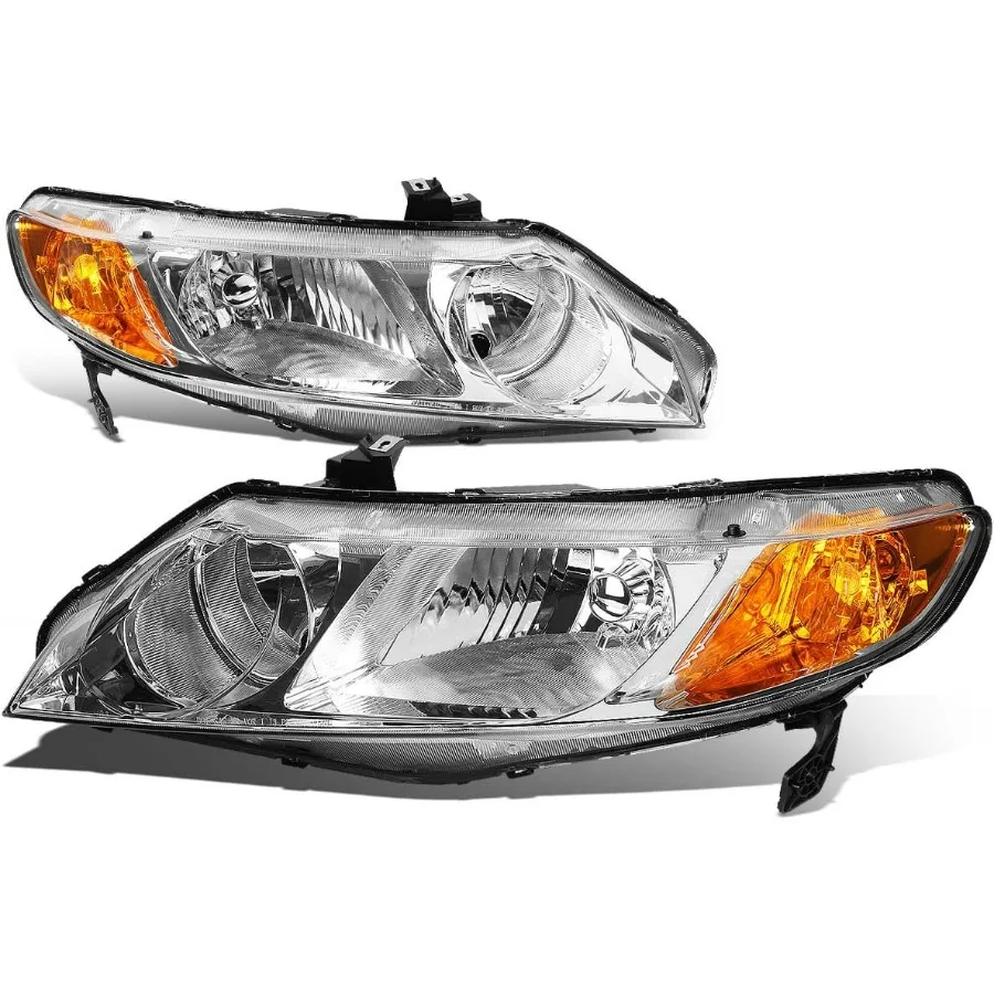 

Фара в сборе, совместимая с Honda Civic 20062011 33101SNAA02 33151SNAA02 HO2503125 HO2502125 Хром Янтарный HLOHHC064DCHA