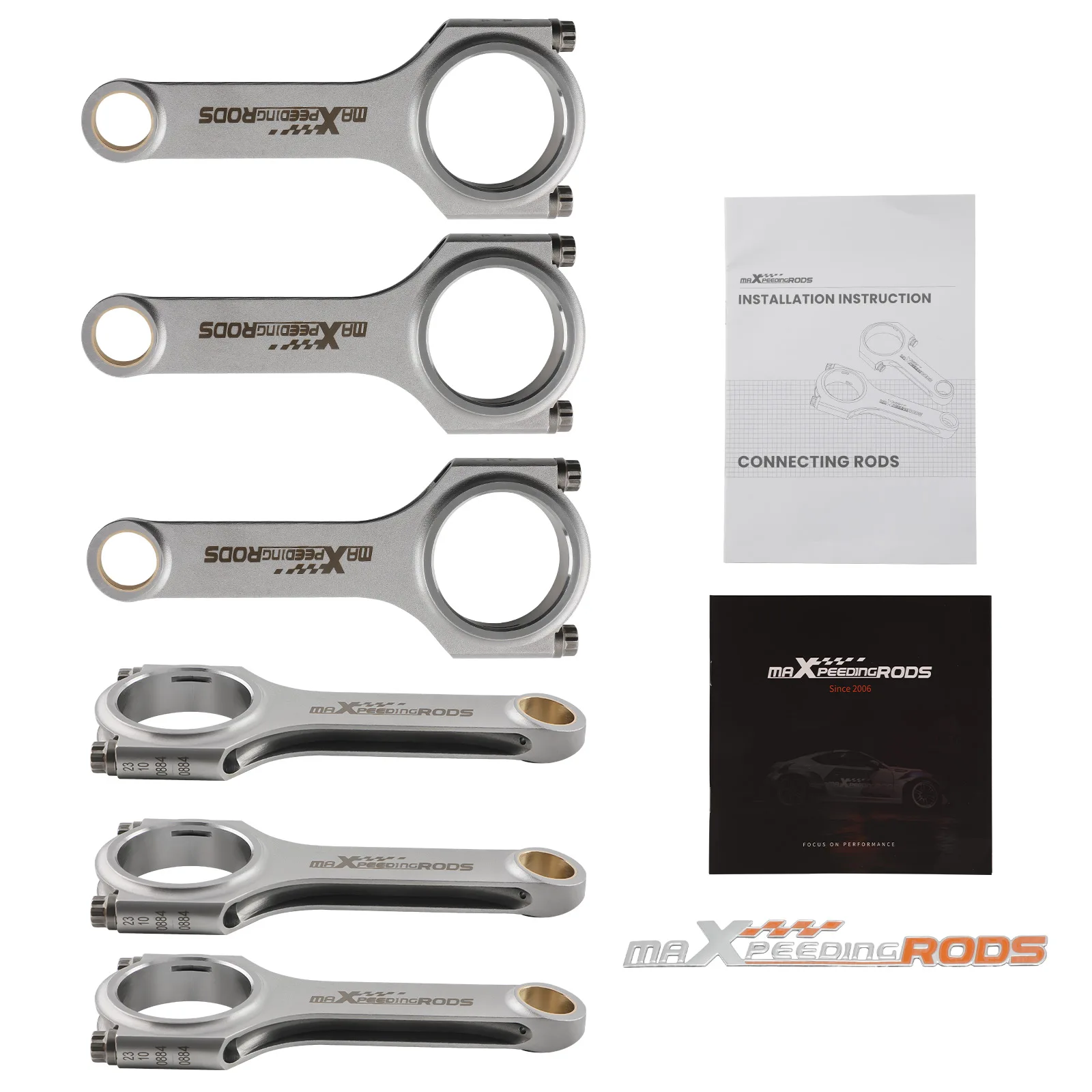 6pcs Titanized Racing EN24 4340 H-Beam Connecting Rods For BMW N54B30 E613.0