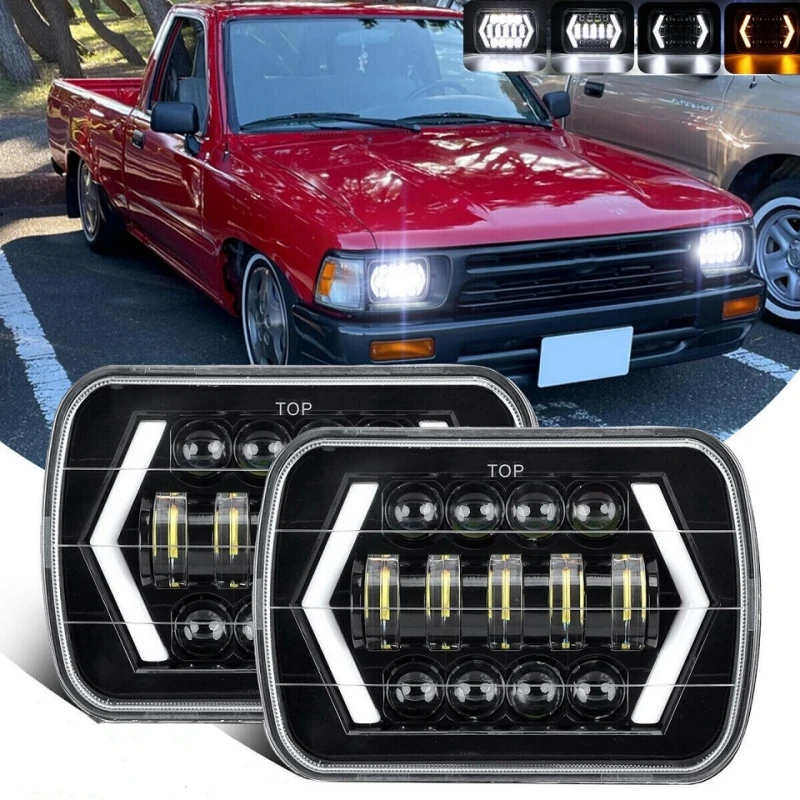 

For jeep Jeep Wrangler headlights 7 "square lights Harley led headlights 5x7 arrow headlights