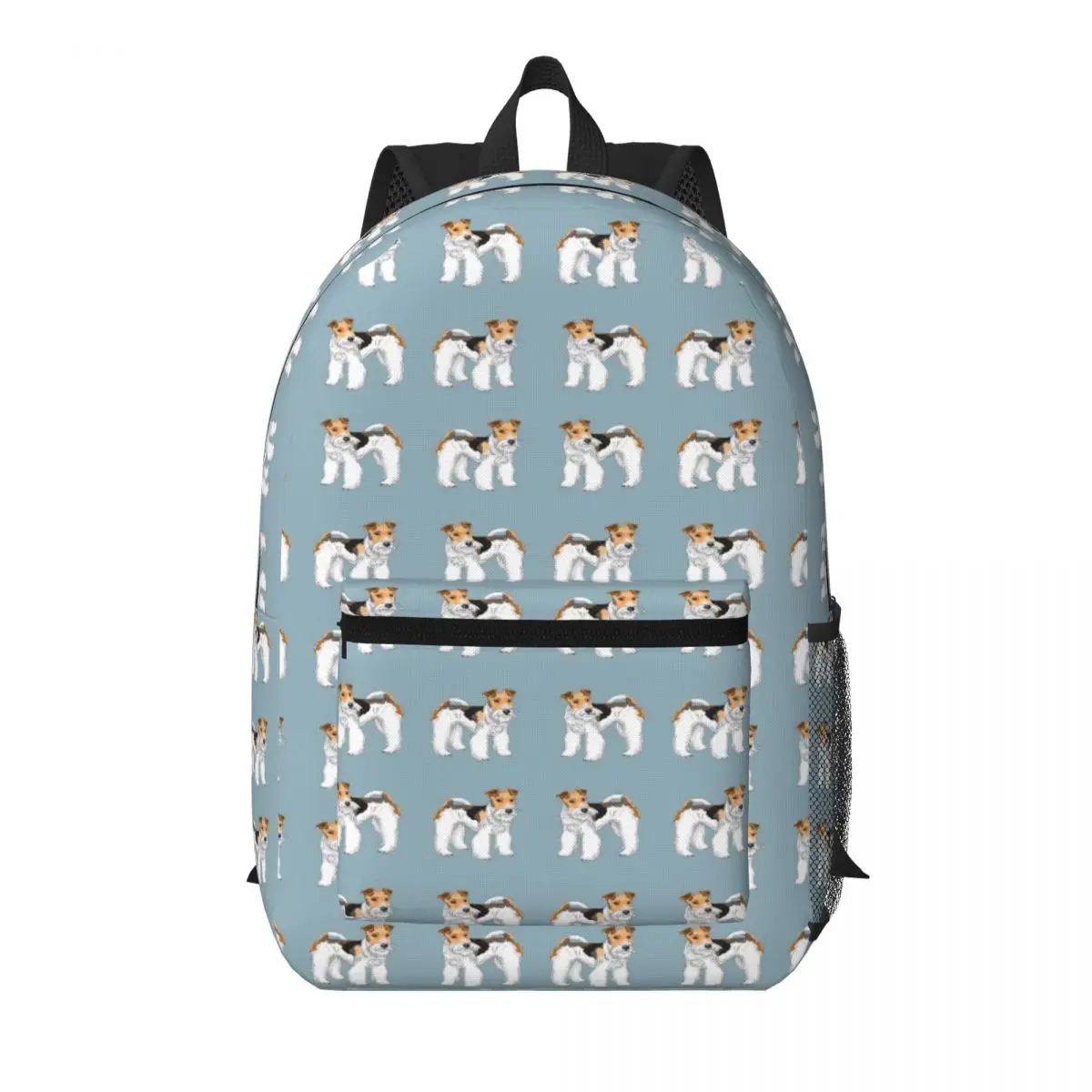 Mochila escolar con diseño retro de Fox Terrier de pelo largo, mochila de viaje para senderismo, mochila para hombres y mujeres, bolsos de hombro