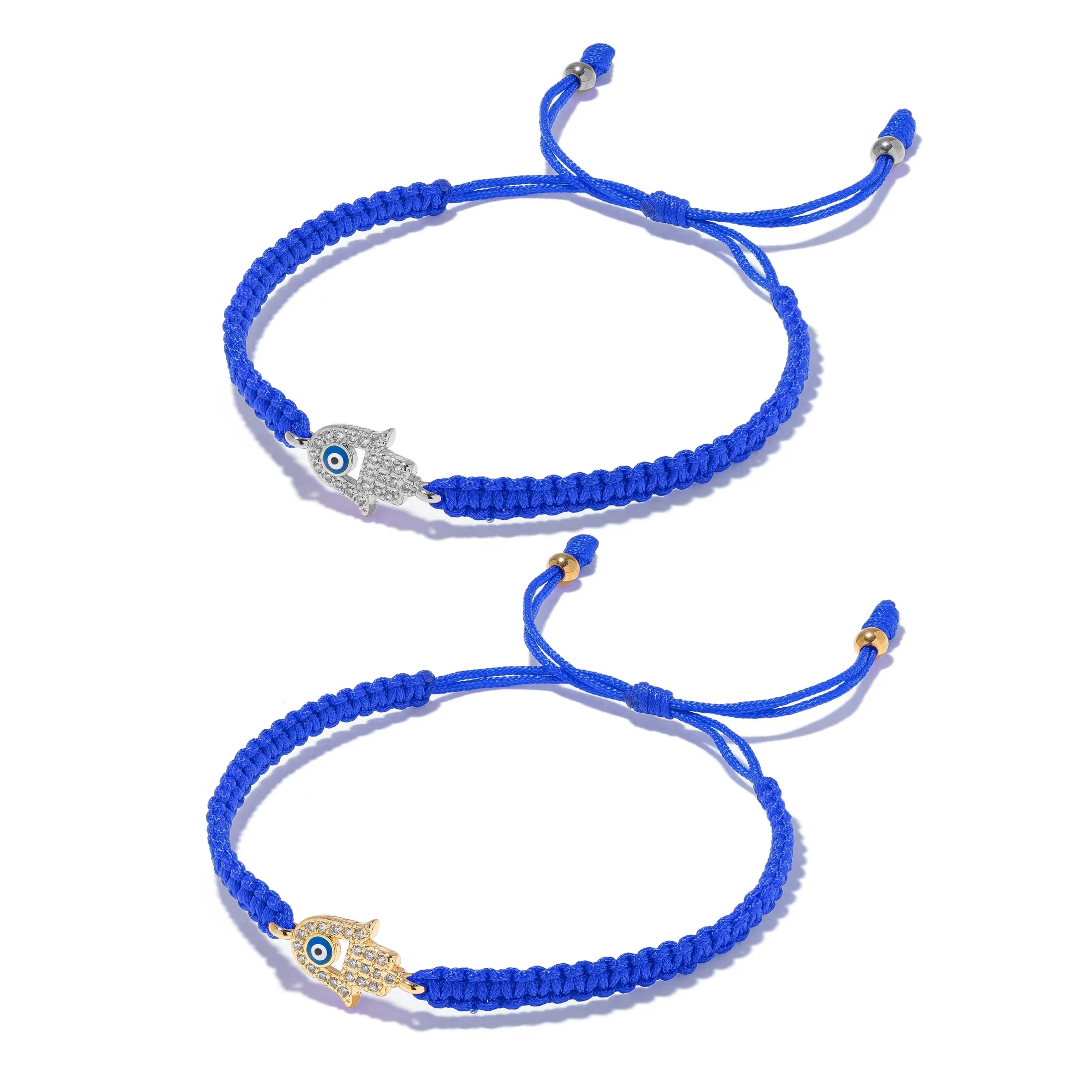 AAA sześcienne cyrkonia kryształ Hamsa Hand Blue Nazar Evil Eye makrama bransoletka kobiety 2024 nowa moda CZ kamienie czerwony sznurek biżuteria