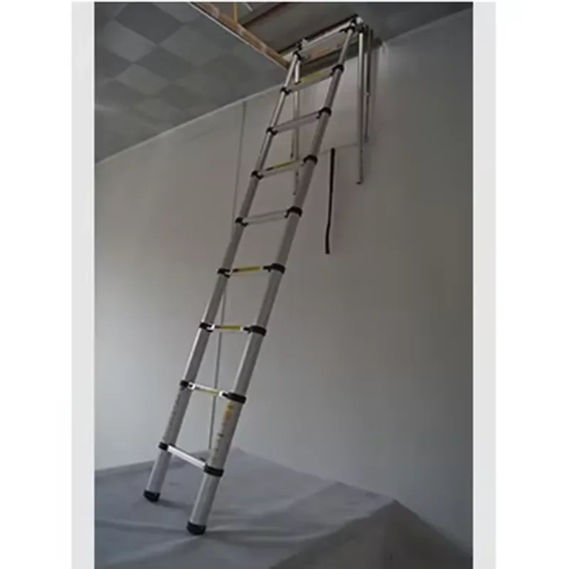 3.2m Aluminum Telescopic Ladder Retractable Loft Stairs Heavy Duty Extension Step for Home Apartment Attic Access Portable