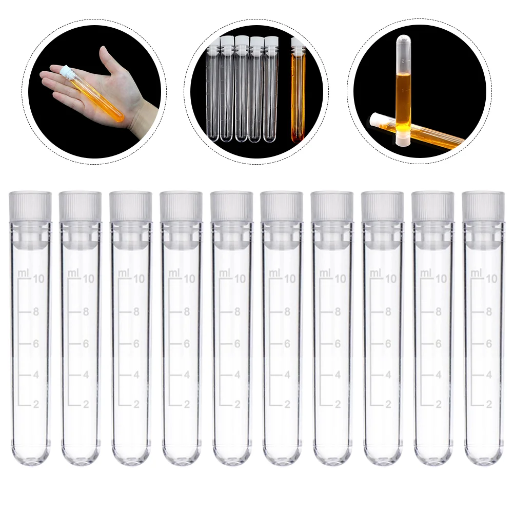 

50 Pcs Test Tube Sample Container Liquid Storage Containers Labs Tubes Teaching Tool Science with Cover Scientific Prop