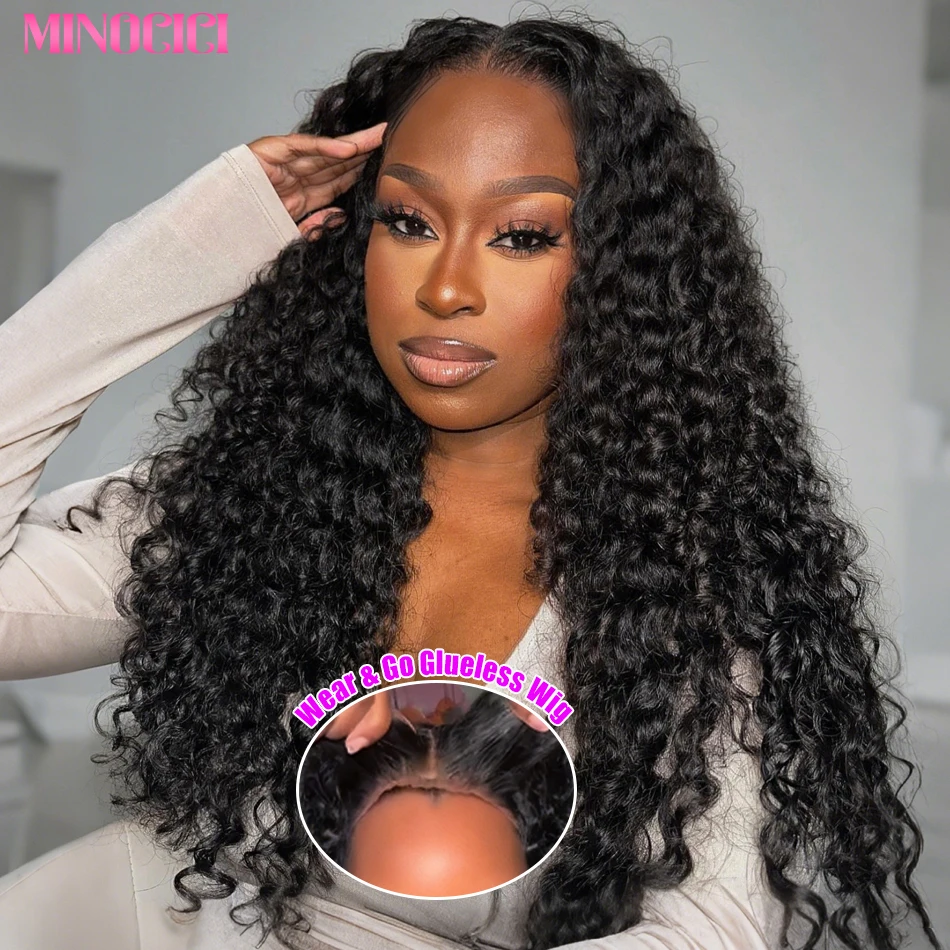 

Парик-боб без клея, 220% плотности, 10 дюймов, с глубокими волнами, на кружевной основе 5x5, из натуральных волос, готовый к носке