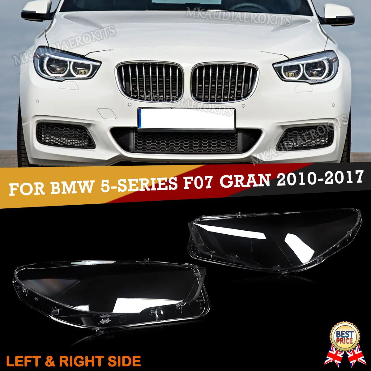

Front Head Lights Covers For BMW F07 5-Series GT 2010-2017 Headlight Headlamp Lens Plastic Cover Cap A Pair Shell Replace