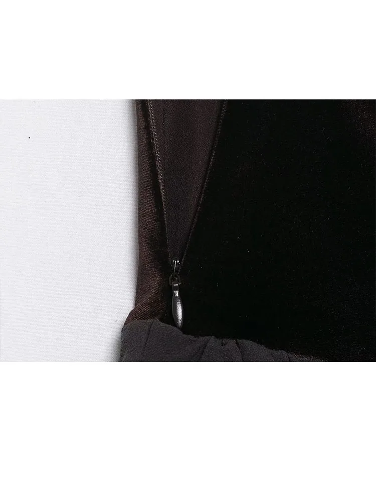 

HH Women Fashion Retro Versatile Zipper Stitching Layered Decorative Mini Skirt Female Elegant Party Dance Low-Waist Sexy Skirt