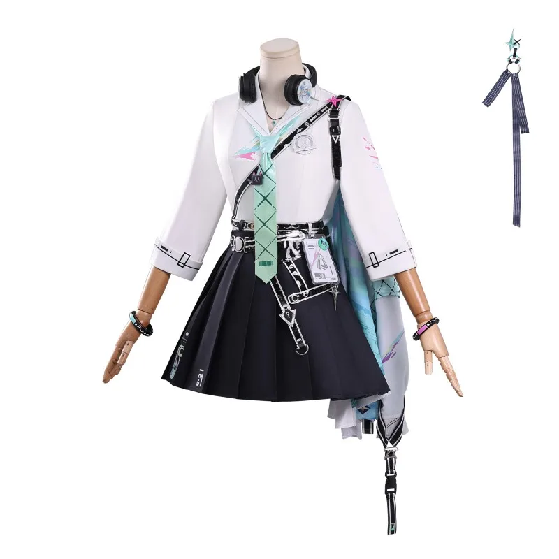 LYNAE Costume Game Wuthering Waves Cosplay White Shirt Coat Skirt Uniform JK with Accessories Full Set for Women Theme Party view 4