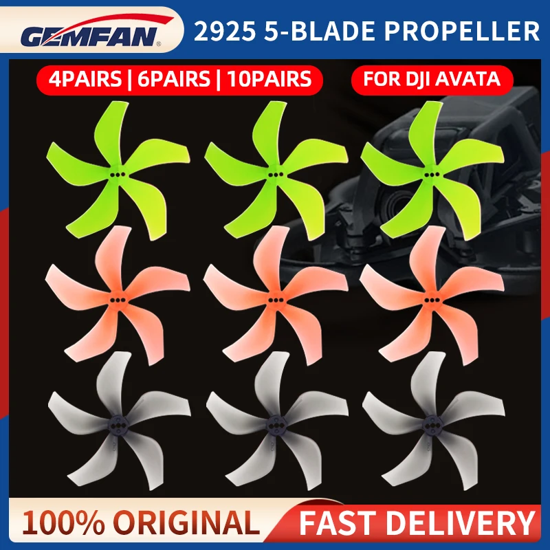 4/6/10Pairs Gemfan 2925 2.9X2.5X5 5-Blade PC Propeller Props For DJI Avata RC FPV Freestyle 3inch Cinewhoop Drone Quadcopter