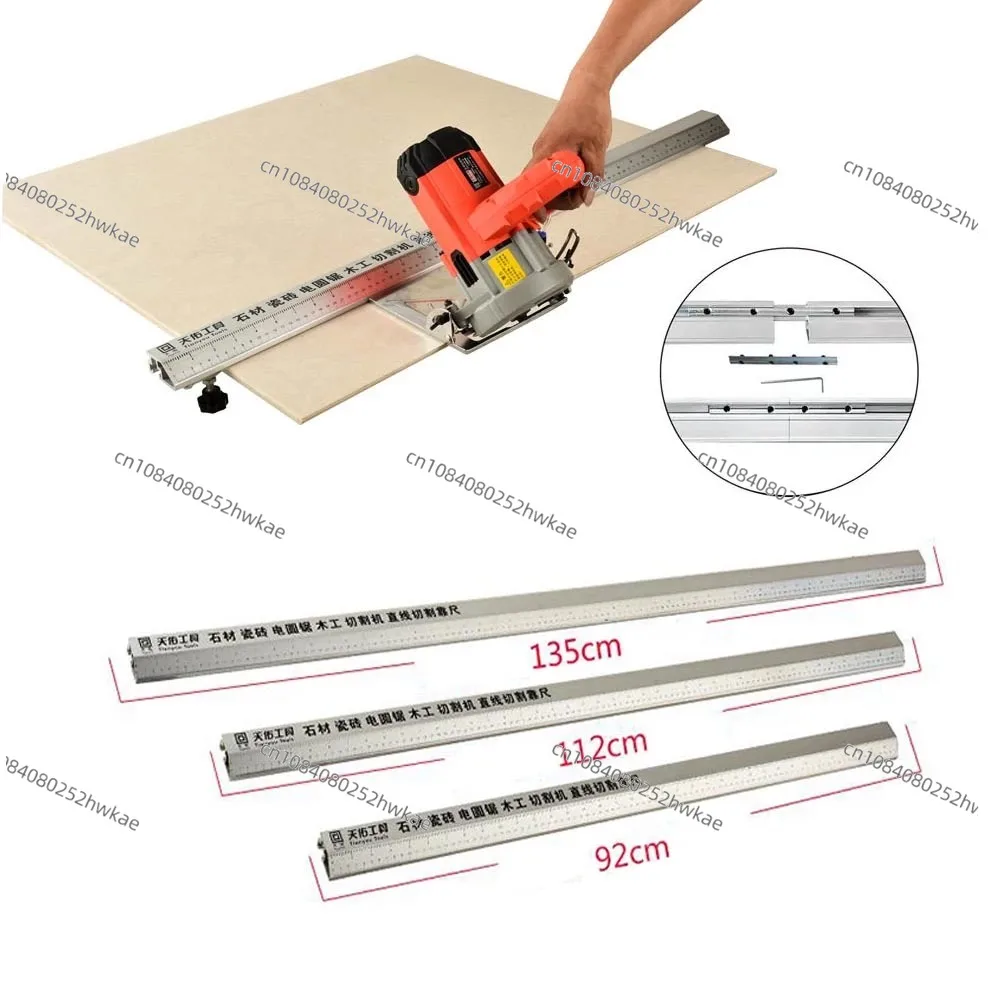 Máquina cortadora de sierra Circular eléctrica de 135CM, regla de pie guía, accesorio de chaflán tres en uno de 45 grados, ayudante de corte para carpintería