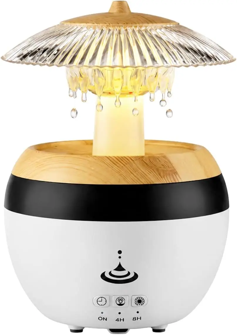Raindrop Humidifier, 450ml Cool Mist Humidifier for Bedroom