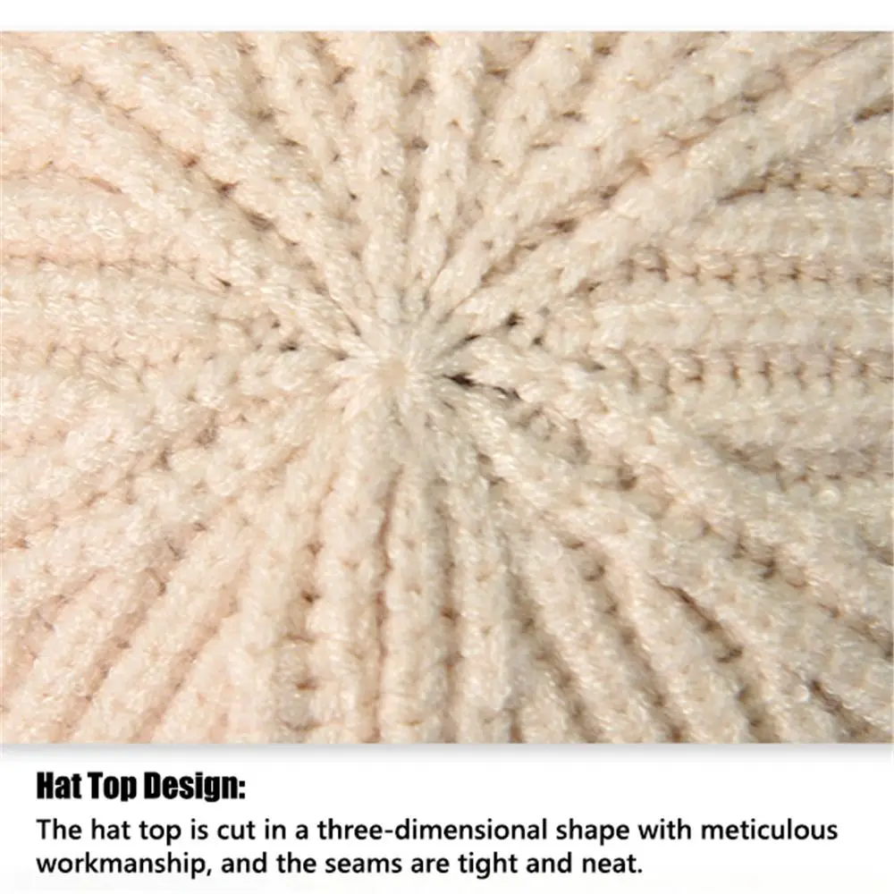 قبعات الشتاء الدافئة الرجعية مترهل الكفة قبعة عادي نشمر حافة الجمجمة قبعة تزلج قبعة متماسكة للرجال والنساء #3