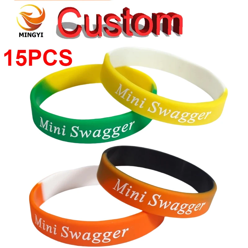 15pcs Engraved Wristbands Custom Segmented Bracelet Customized Personalized ID SOS Band Anti-lost for All Parties Promotions
