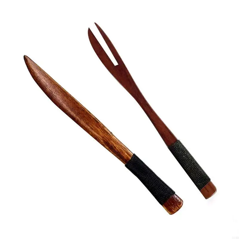 Wooden Mooncake Fork Knife Set Wooden Knives Eco Friendly Ta
